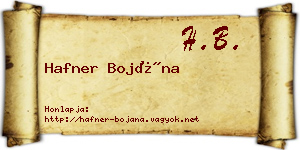 Hafner Bojána névjegykártya